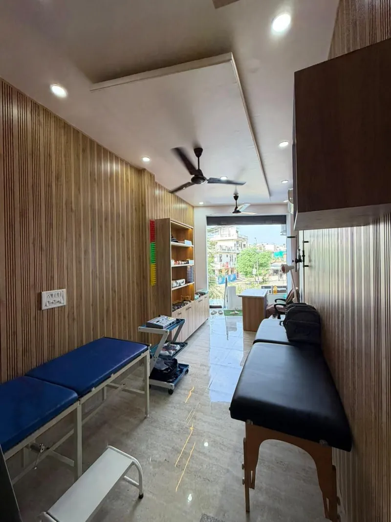 Physiotherapy clinic interior and equipment